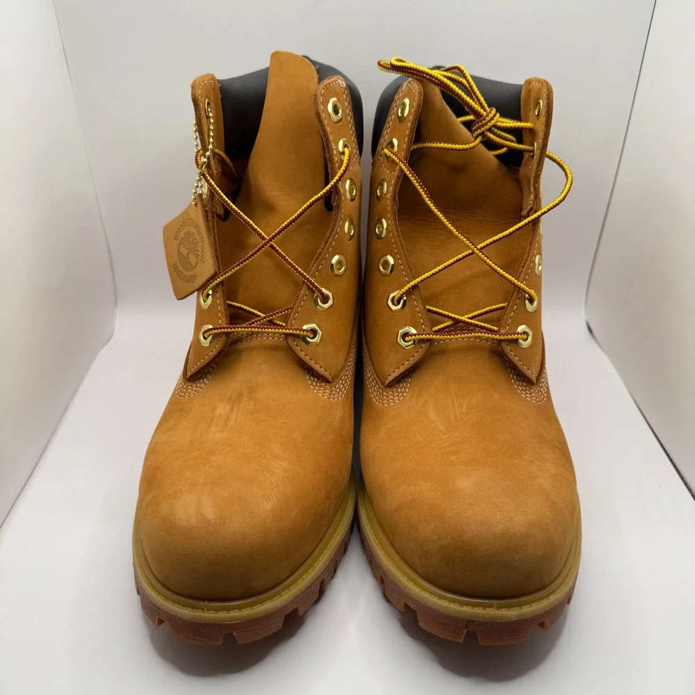 Timberland Men's Classic 6" Padded Waterproof Wheat Nubuck Leather Boot-Size 11W - Picture 2 of 9